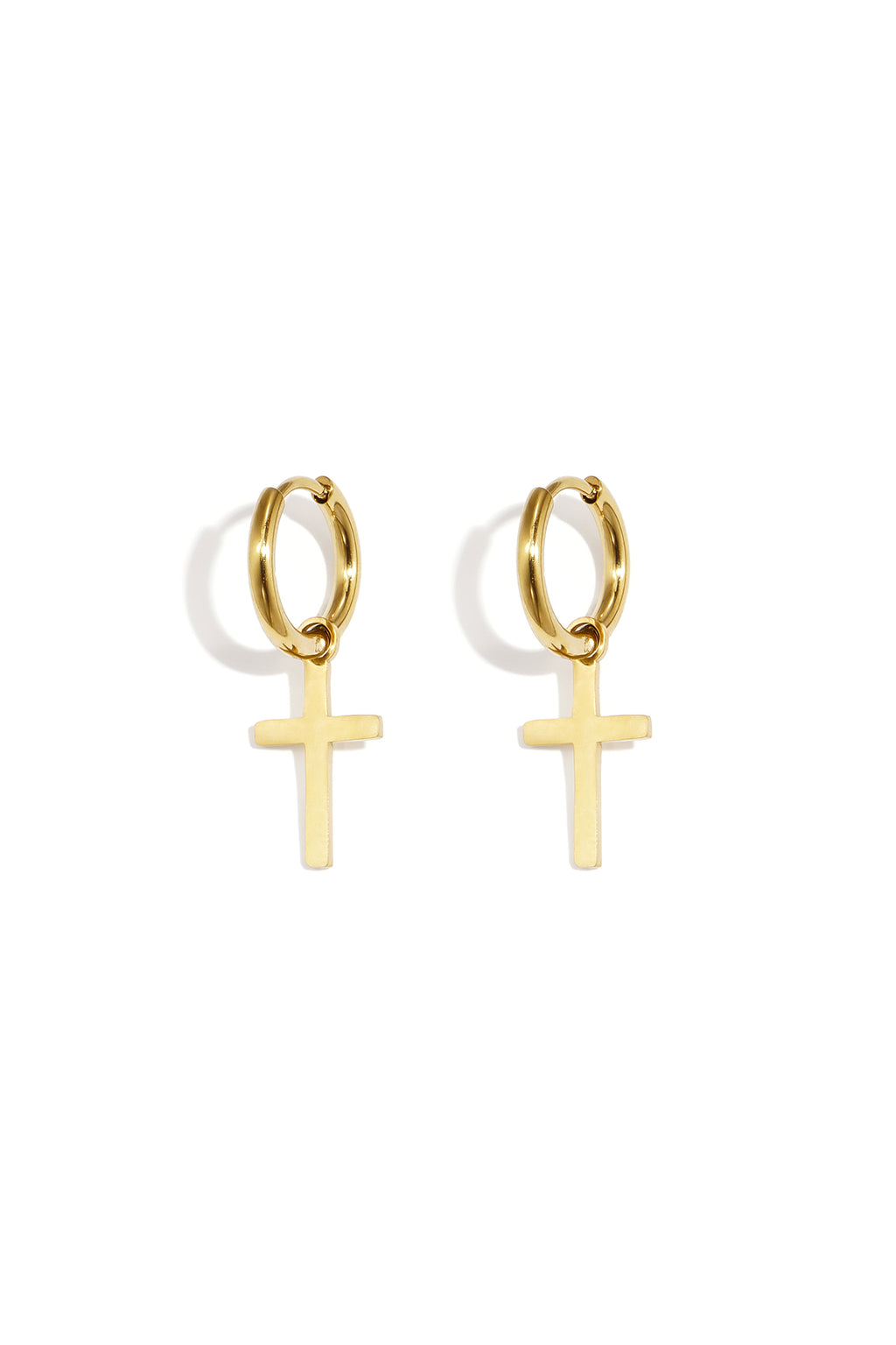 Orecchini pendenti in acciaio inossidabile con croce, semplici, della serie Daily Simple, gioielli da donna.