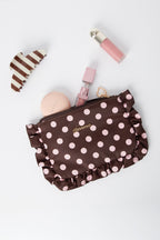 Pochette per il trucco a pois, semplici, in poliestere, accessori per tutti i giorni