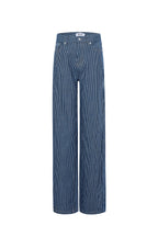 Cotone Tessuto Pantaloni Dritti Donna Casual Righe