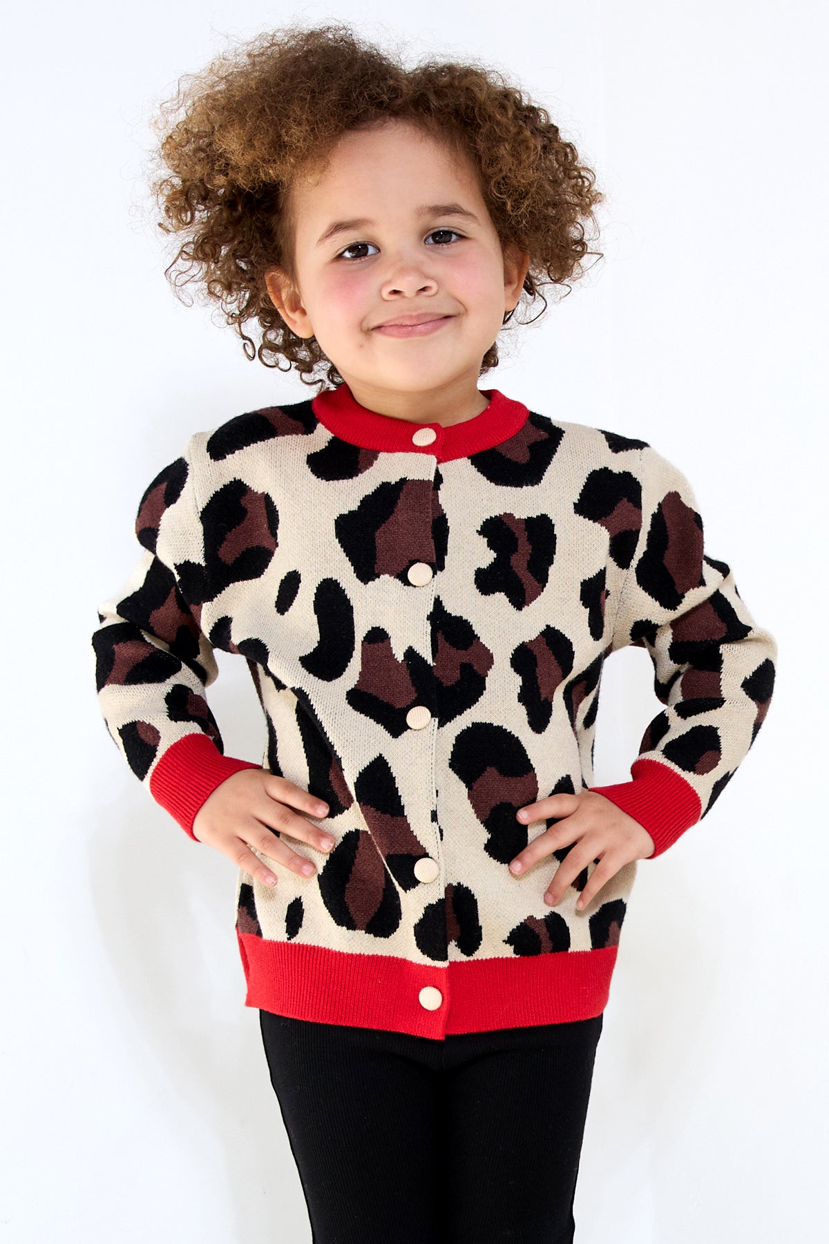 Cardigan di Viscosa Donna Stampato Leopardo Design Elegante