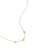 Collana con perline e cuori con pietra