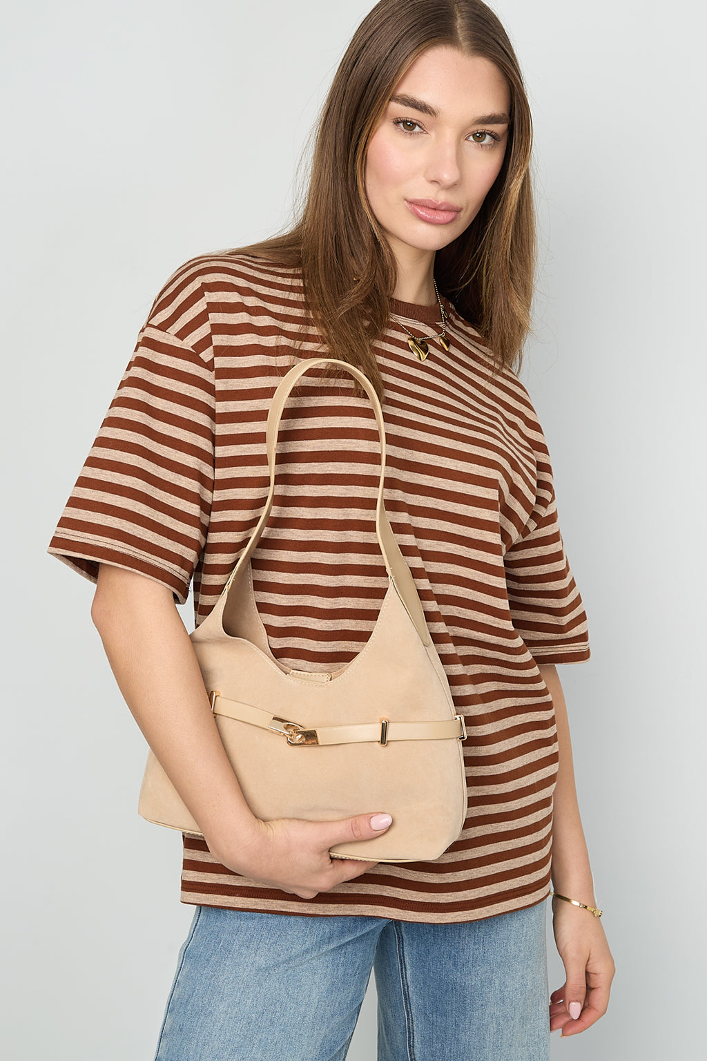 Borse a tracolla tinta unita casual scamosciate accessori quotidiani