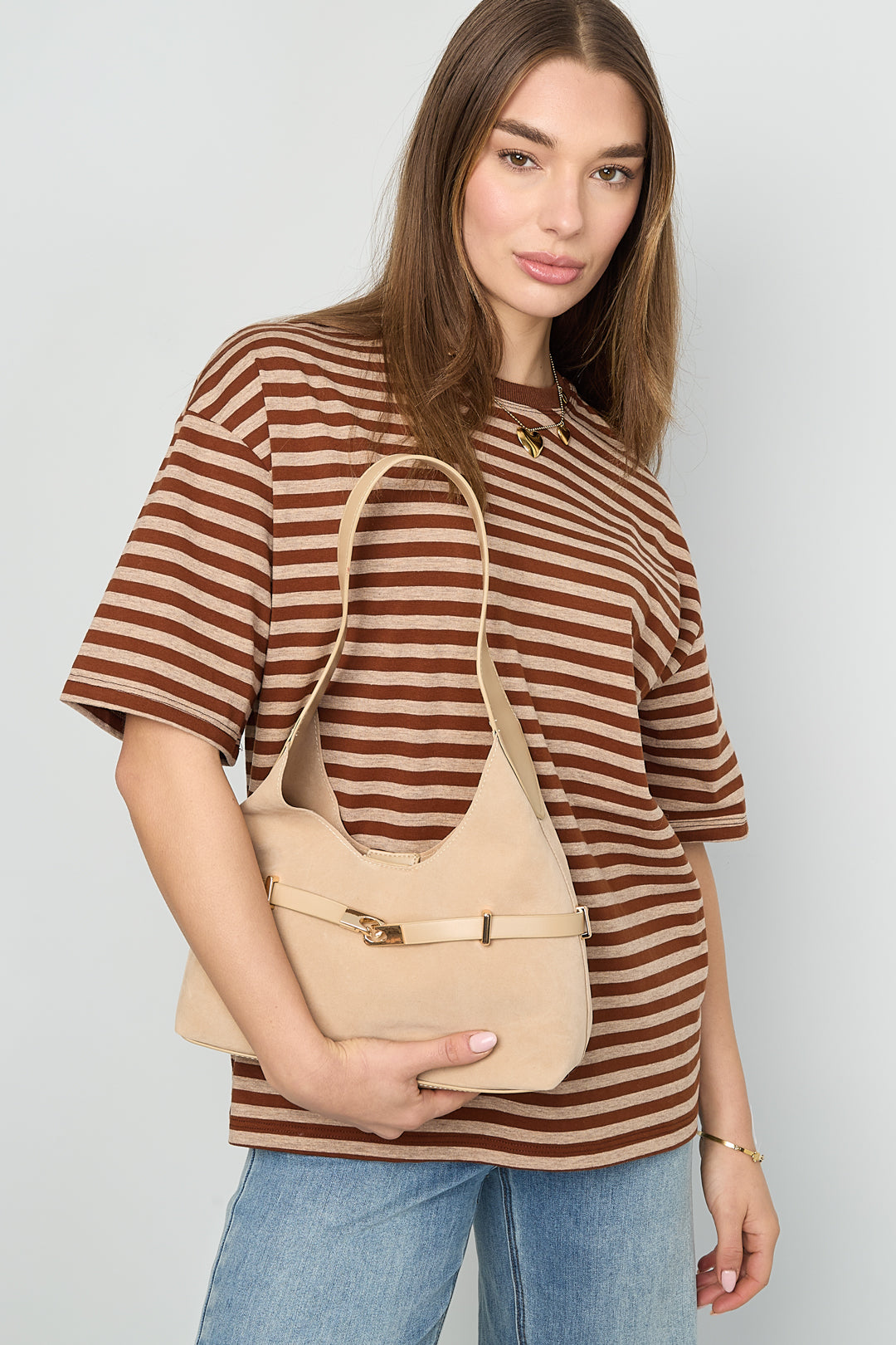 Borse a tracolla tinta unita casual scamosciate accessori quotidiani