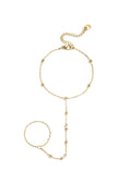 Collana da polso con perline e pietre rettangolari