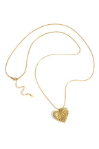 Collane lunghe in acciaio inossidabile con cuore, casual, quotidiane, semplici, gioielli da donna