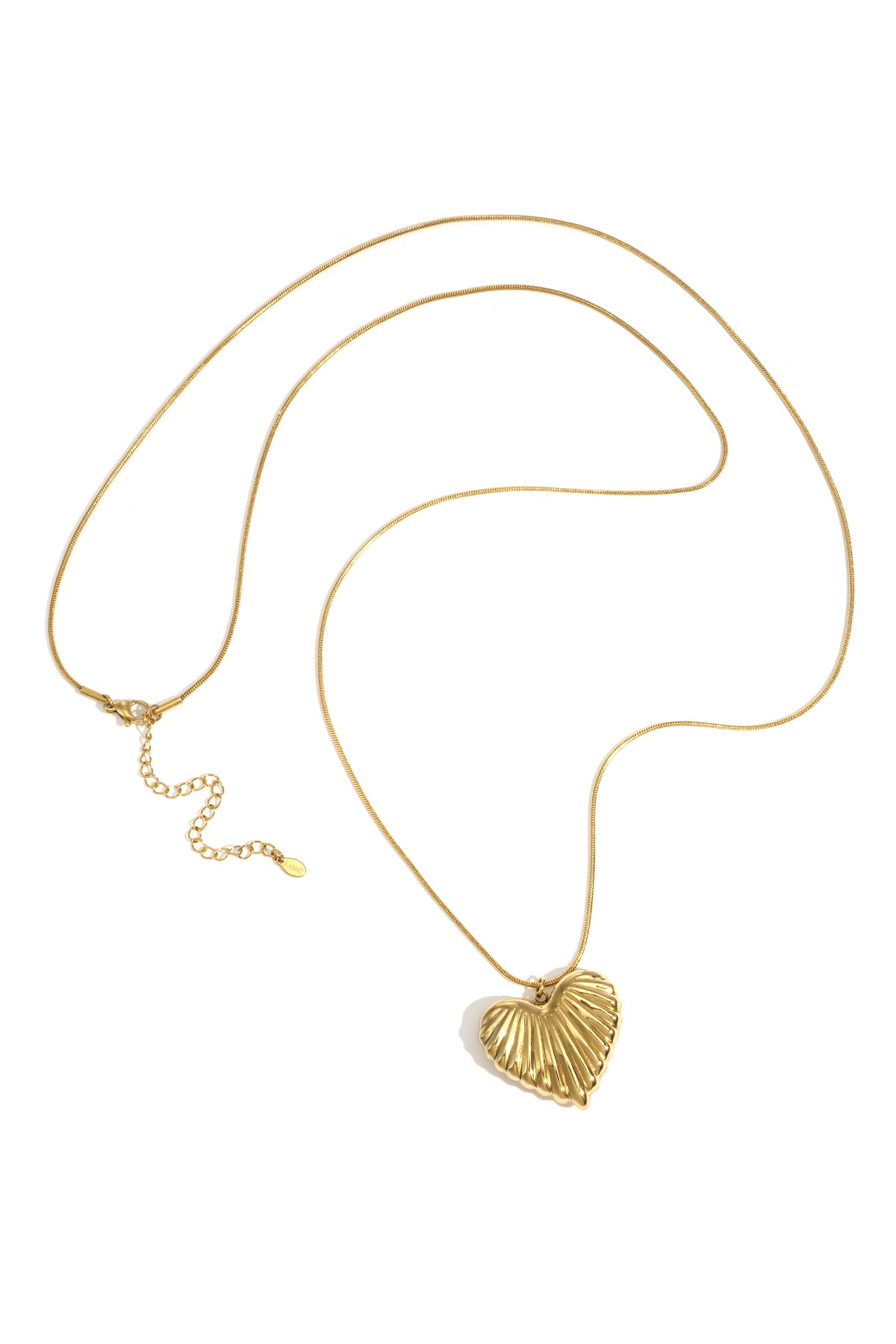 Collane lunghe in acciaio inossidabile con cuore, casual, quotidiane, semplici, gioielli da donna