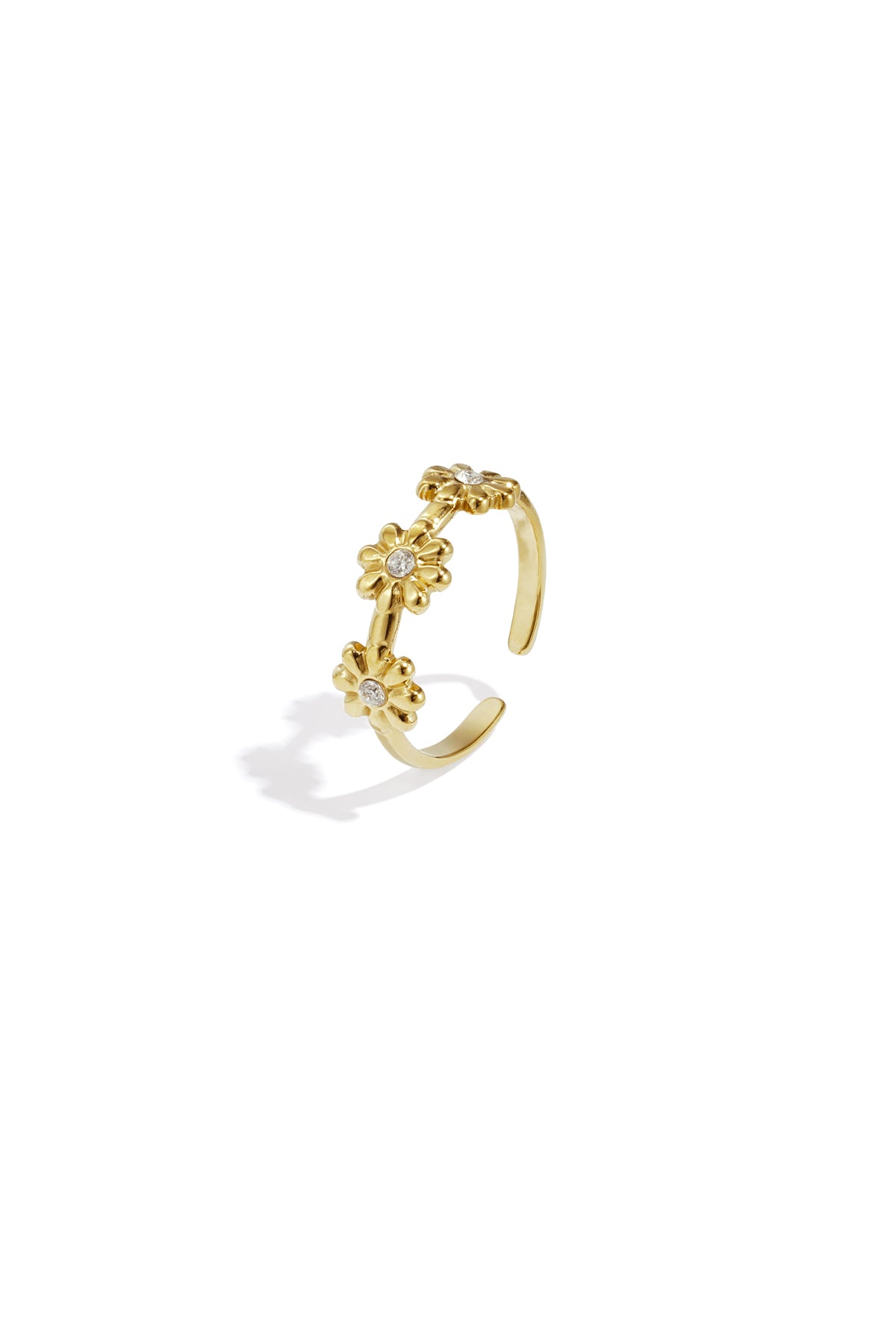 Anello con fiori minimalisti