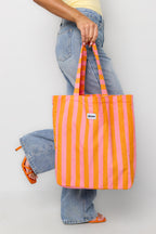 Borse shopper a righe semplici in poliestere, accessori quotidiani