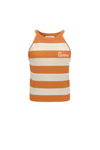 Gilet in maglia di cotone umano a righe, casual, primavera/estate, nessuno, abbigliamento