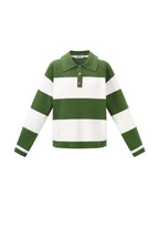 Maglione a Righe Donna in Viscosa Intrecciata Polo Autunno/Inverno