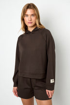 Felpa Donna in Fibra di Poliestere Maglia Sportiva Colore Puro