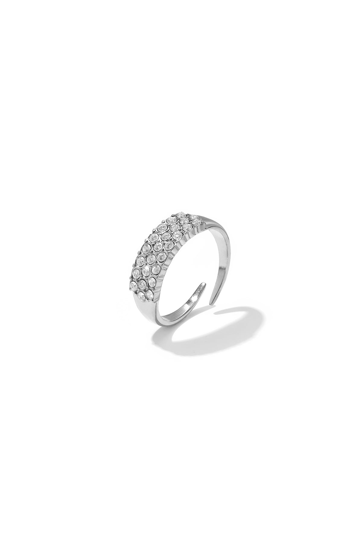 Anello di tendenza regolabile con strass