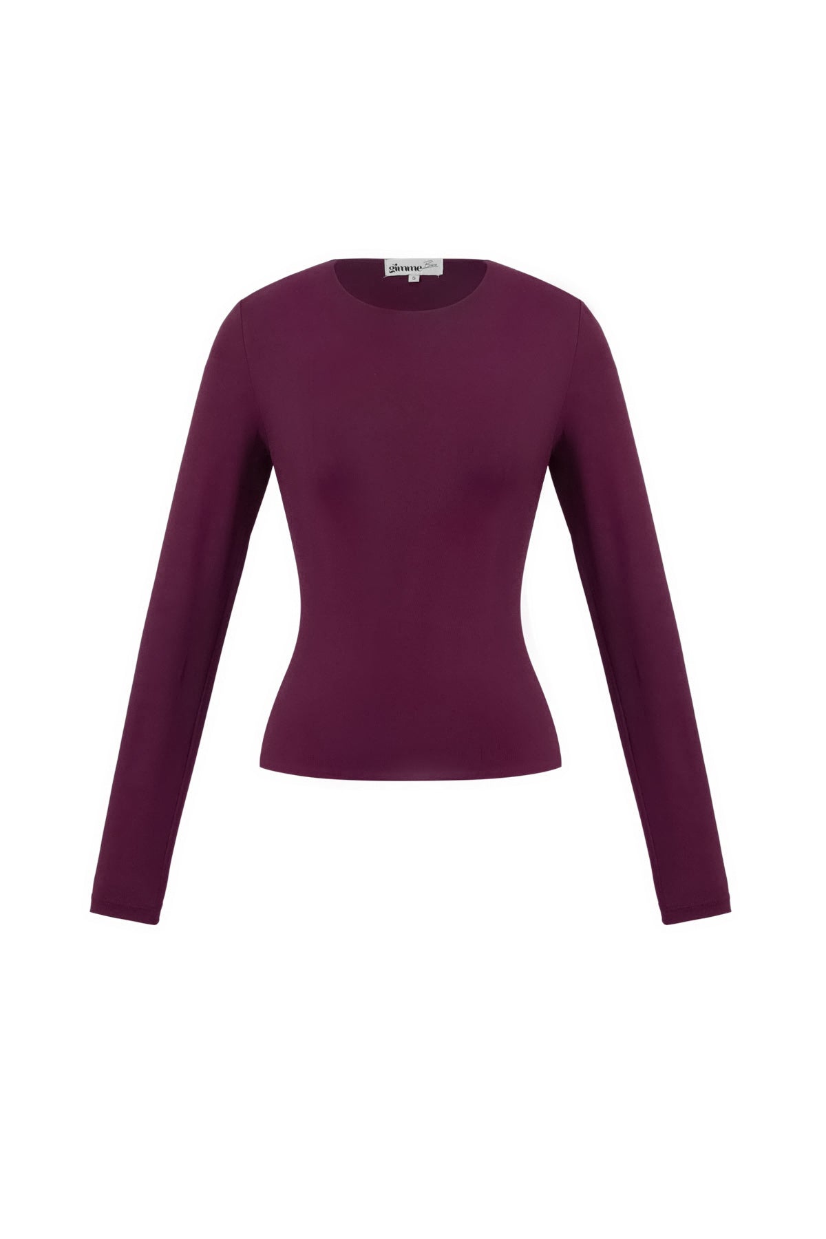 Maglia in Nylon Intrecciato Donna Maniche Lunghe Base Colore Puro
