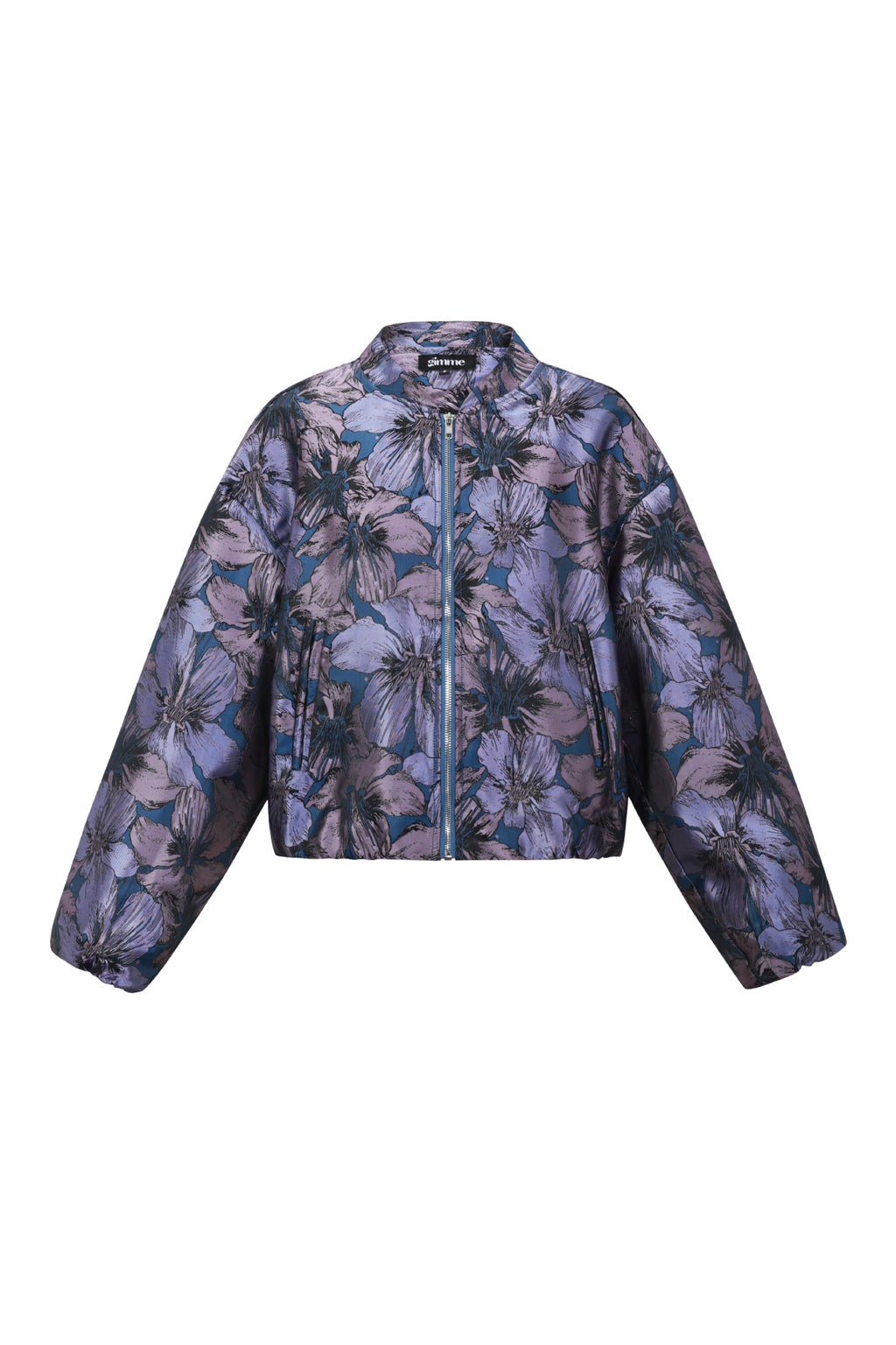 Tessuto Fibra di Poliestere Giacca Bomber Donna Casual Stampa Fiorita