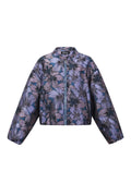 Tessuto Fibra di Poliestere Giacca Bomber Donna Casual Stampa Fiorita