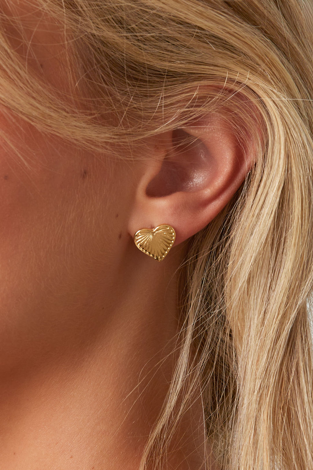 Orecchini a bottone in acciaio inossidabile a forma di cuore, serie Daily Daily Simple, gioielli da donna