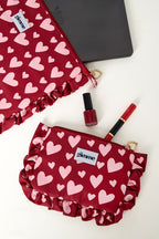 Borse per il trucco a forma di cuore, casual, in poliestere, accessori per San Valentino