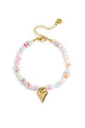 Braccialetti con perline di pietra, serie "Vacanze quotidiane romantiche", gioielli da donna.