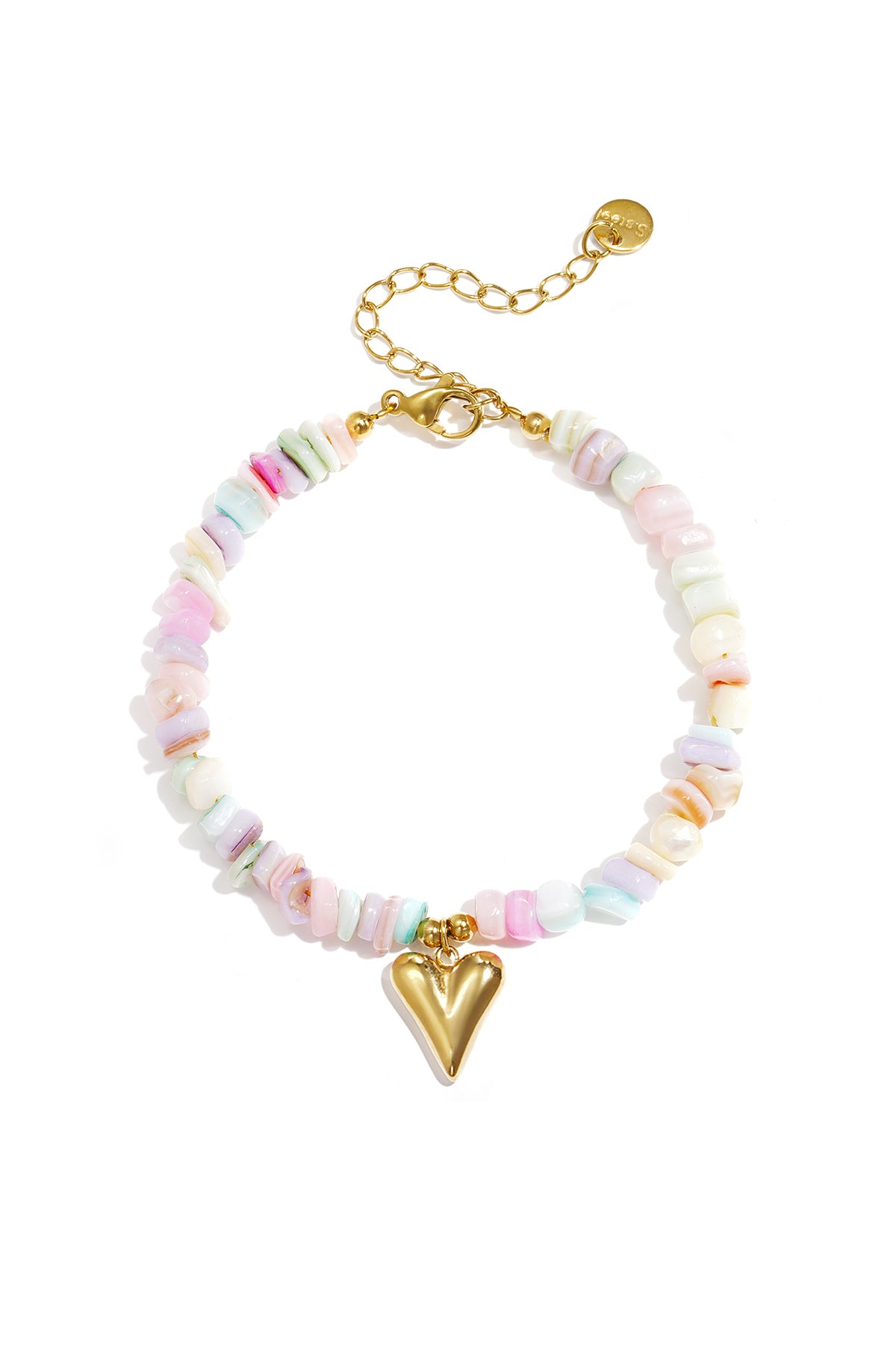 Braccialetti con perline di pietra, serie "Vacanze quotidiane romantiche", gioielli da donna.