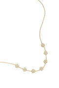 Elegante collana con fiori incastonati in zirconi