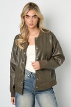 Tessuto Fibra di Poliestere Giacca Bomber Donna Autunno/Inverno Stile Urbano