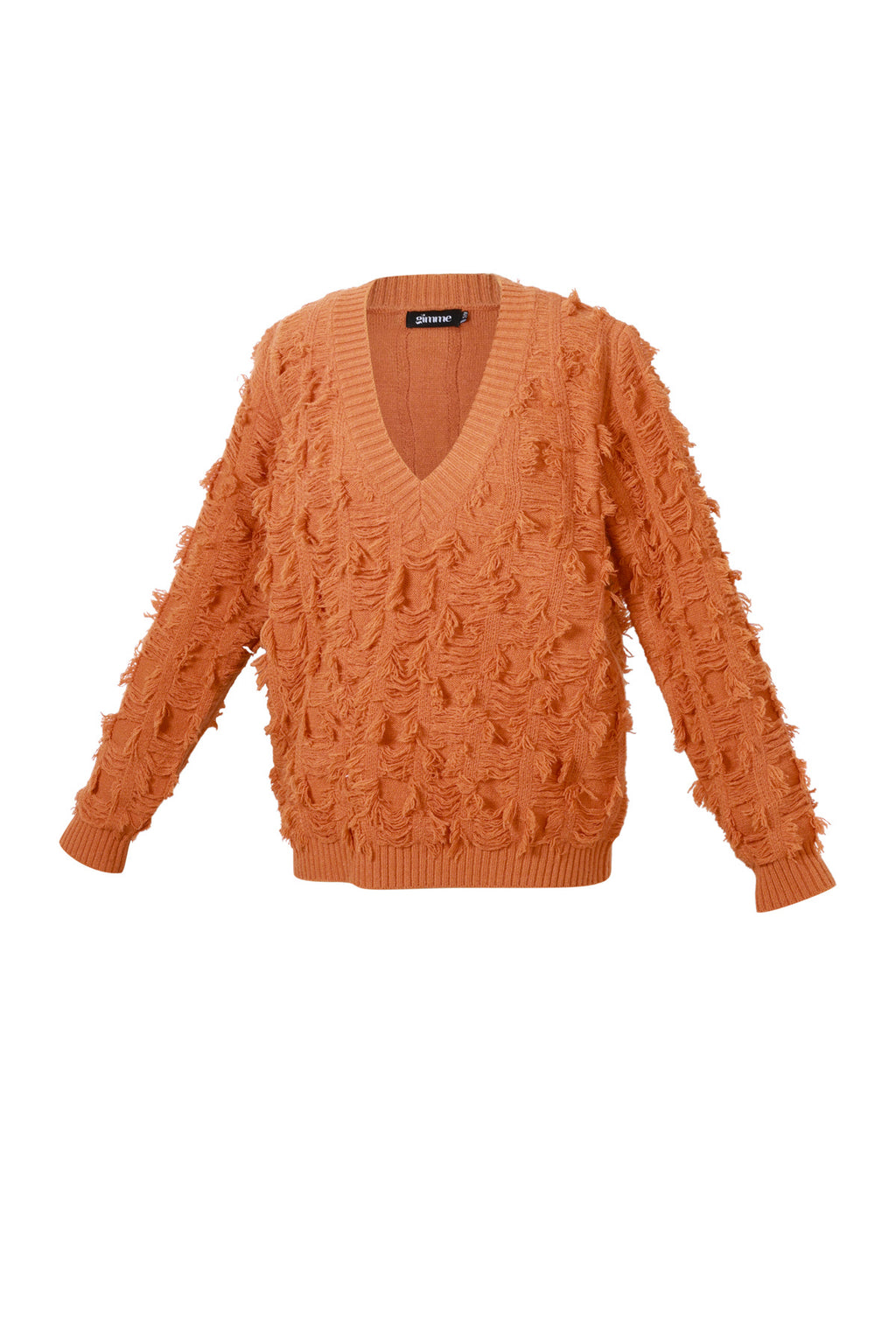 Maglione a V con frange