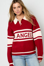 Maglione Donna in Fibra di Poliestere Intrecciata Sporty Lettere