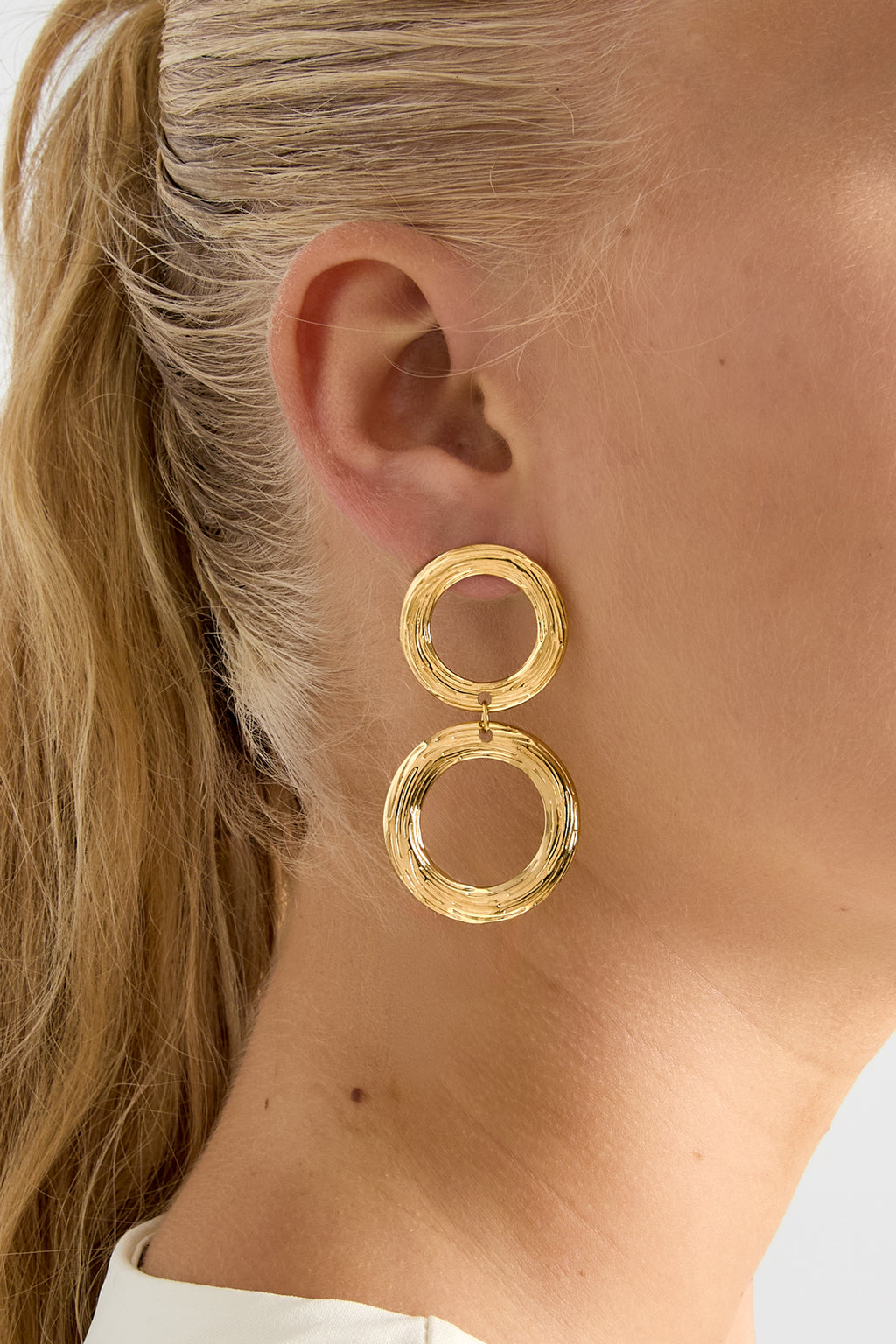 Orecchini pendenti in acciaio inossidabile, modello cerchio, casual, quotidiani, semplici, da donna.