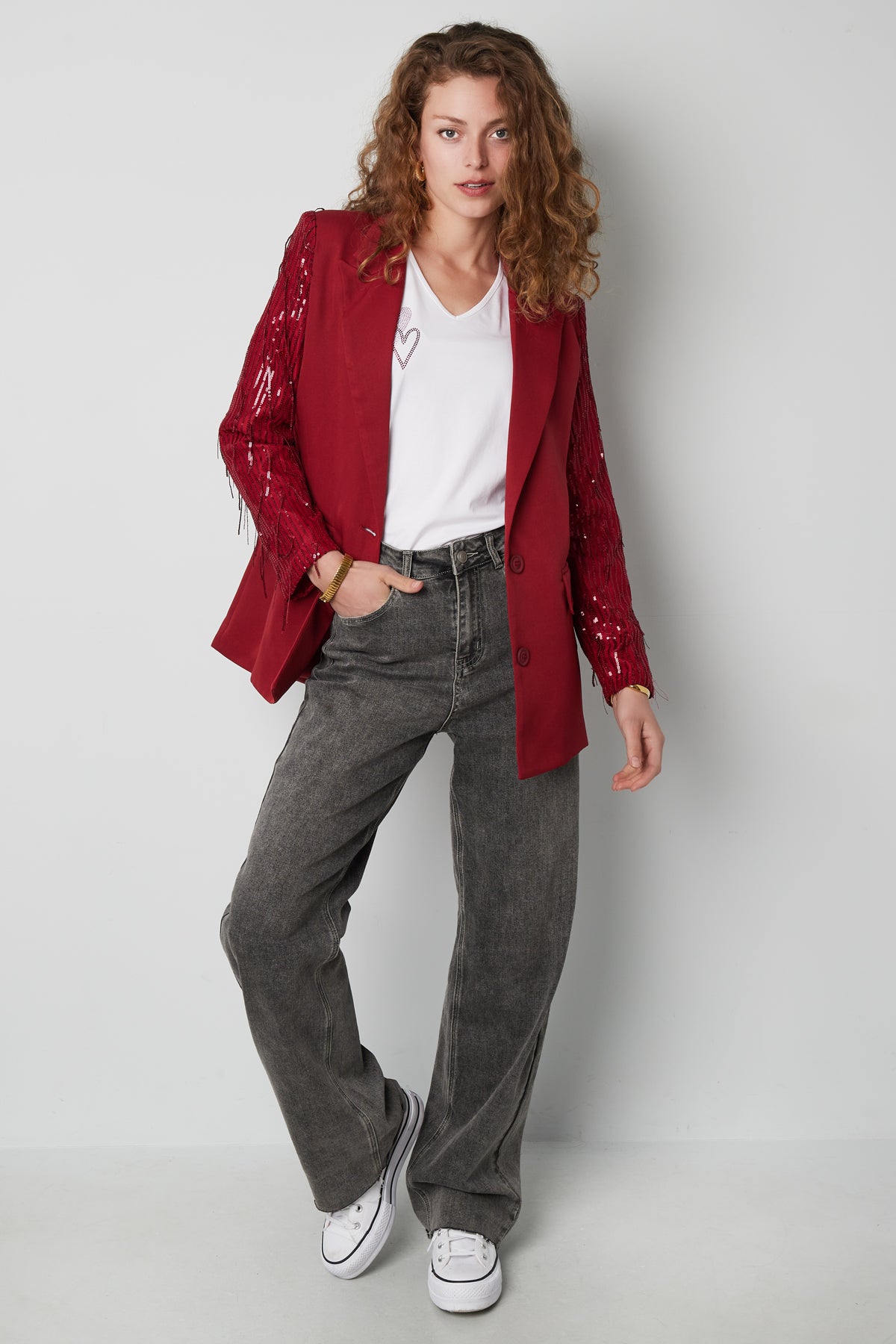 Giacca Donna In Poliestere Con Design Maniche A Frange