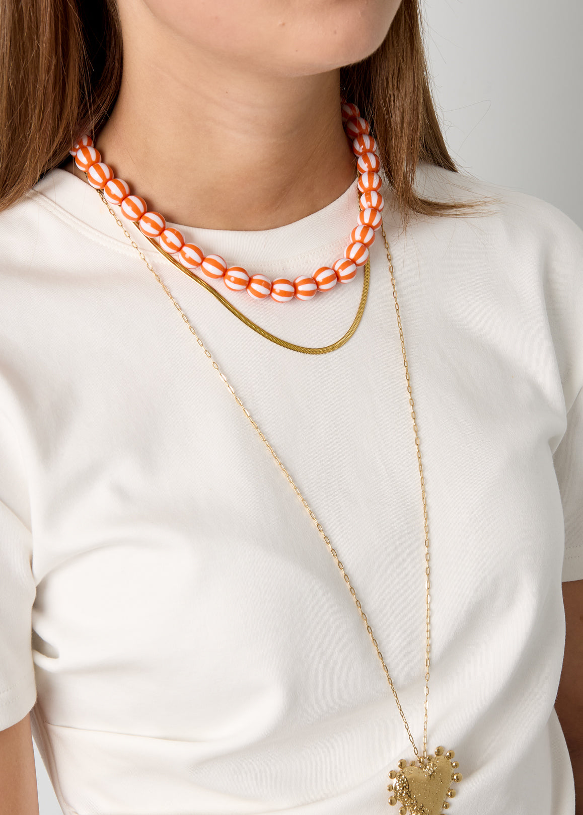Collana di perline con perline a righe