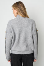 Maglione Donna in Poliestere Tessuto Collo Alto Casual Colore Puro