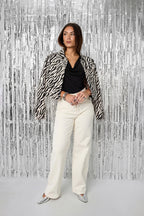 Cotton Denim Giacca Donna Street Elegant Specialty Stampa Animale