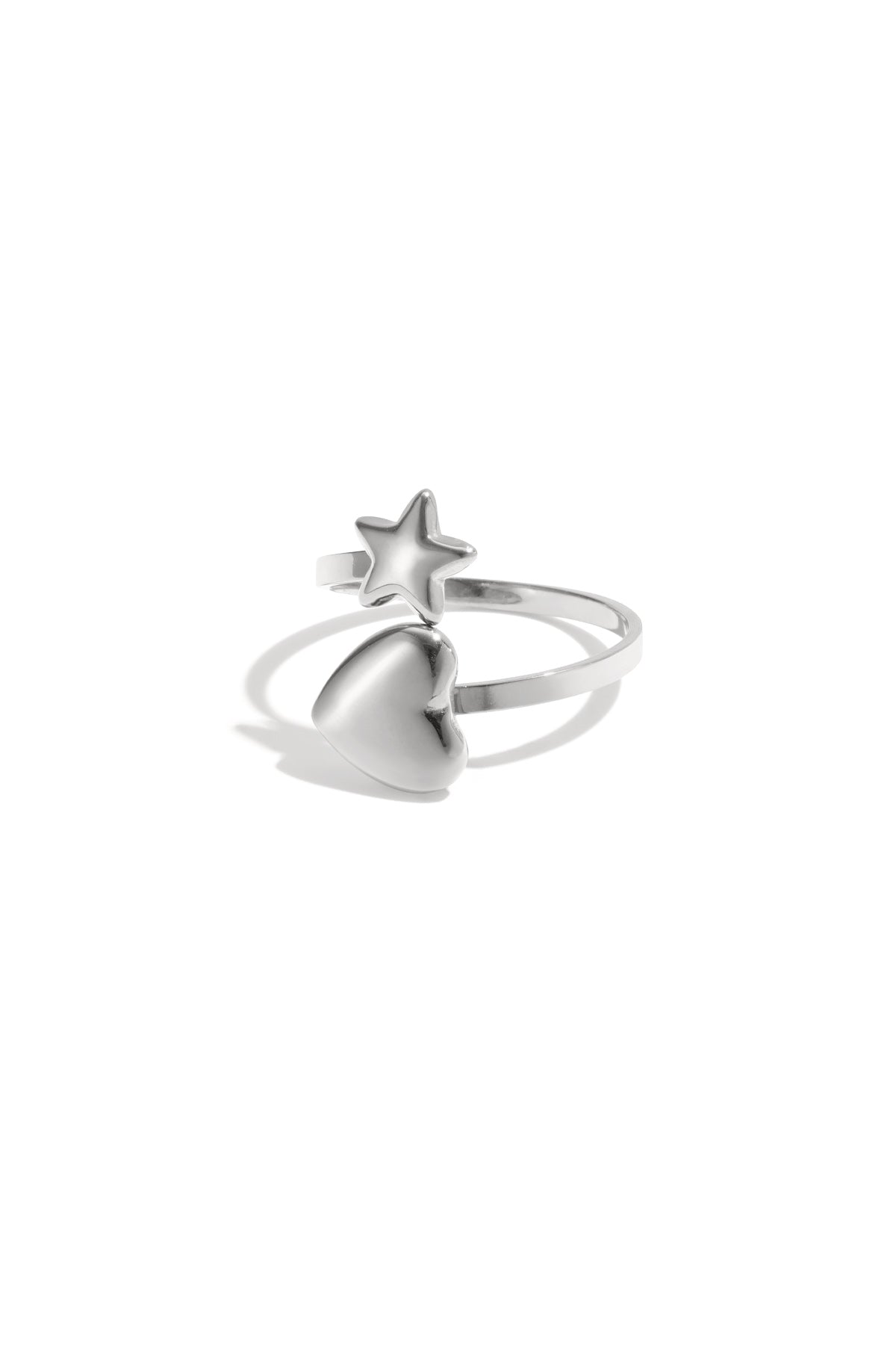 Anello con cuore e stella
