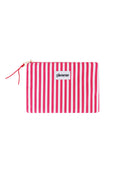 Borsa da toilette piatta a righe sottili