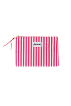 Borsa da toilette piatta a righe sottili