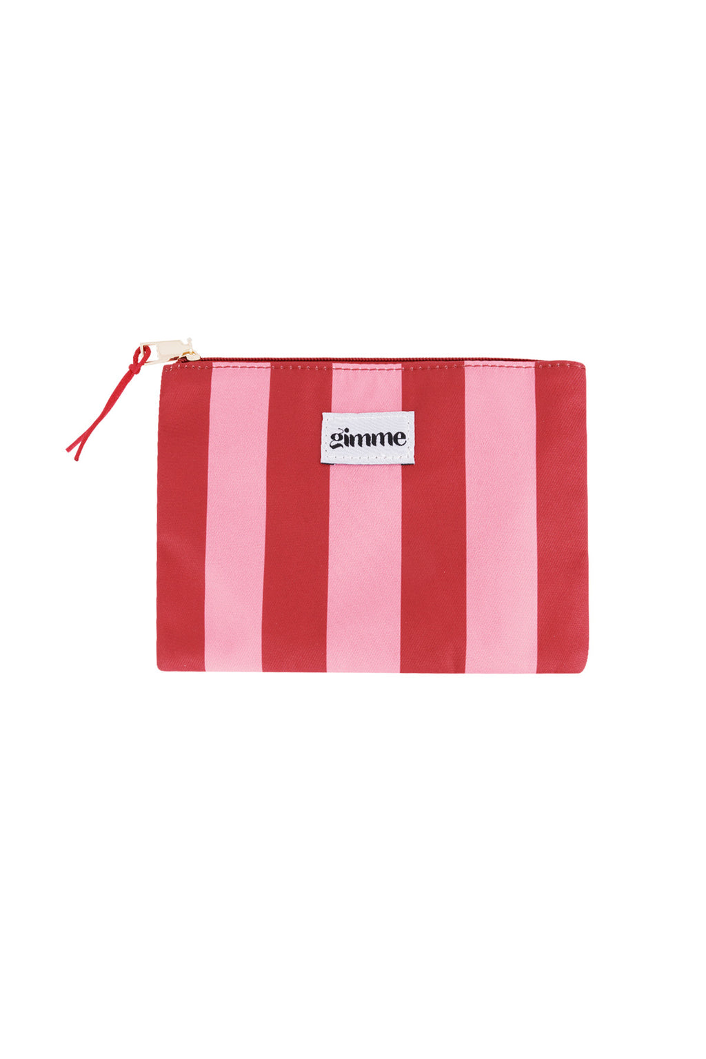 Borsa da toilette piatta a righe spesse - Rosa rosso