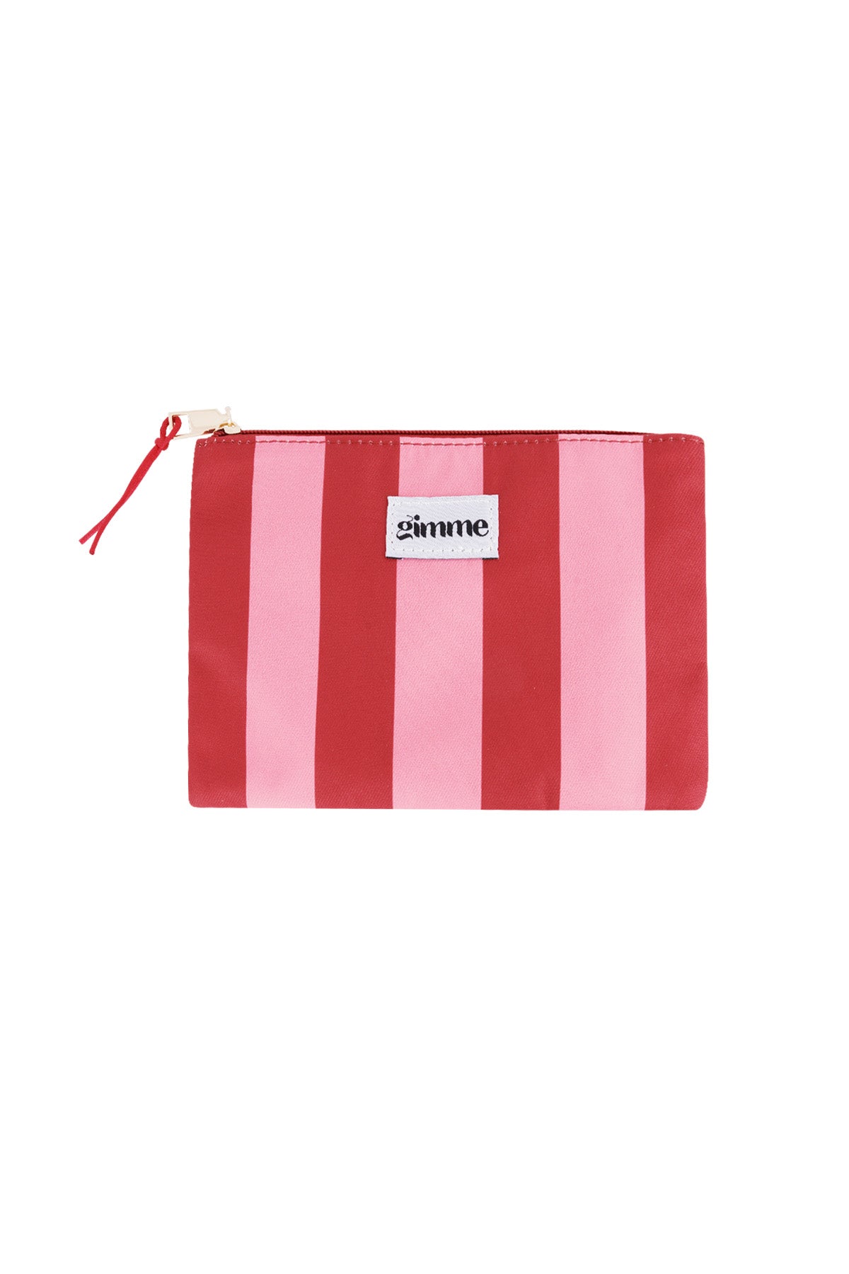 Borsa da toilette piatta a righe spesse - Rosa rosso