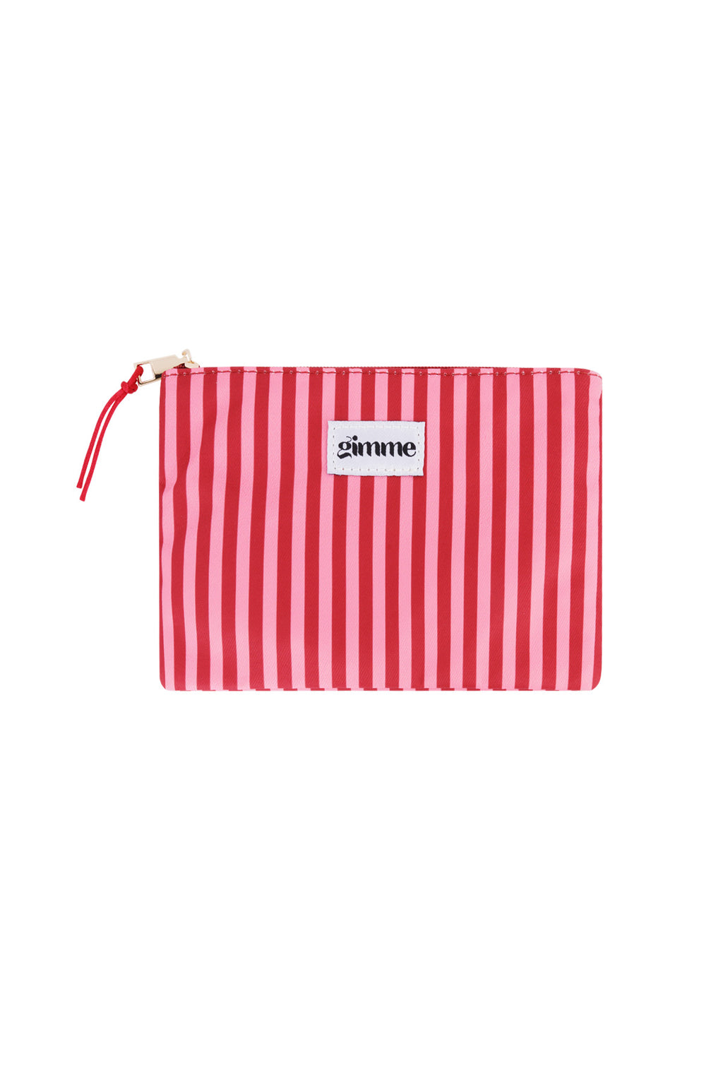 Borsa da toilette piatta a righe sottili - Rosa rosso
