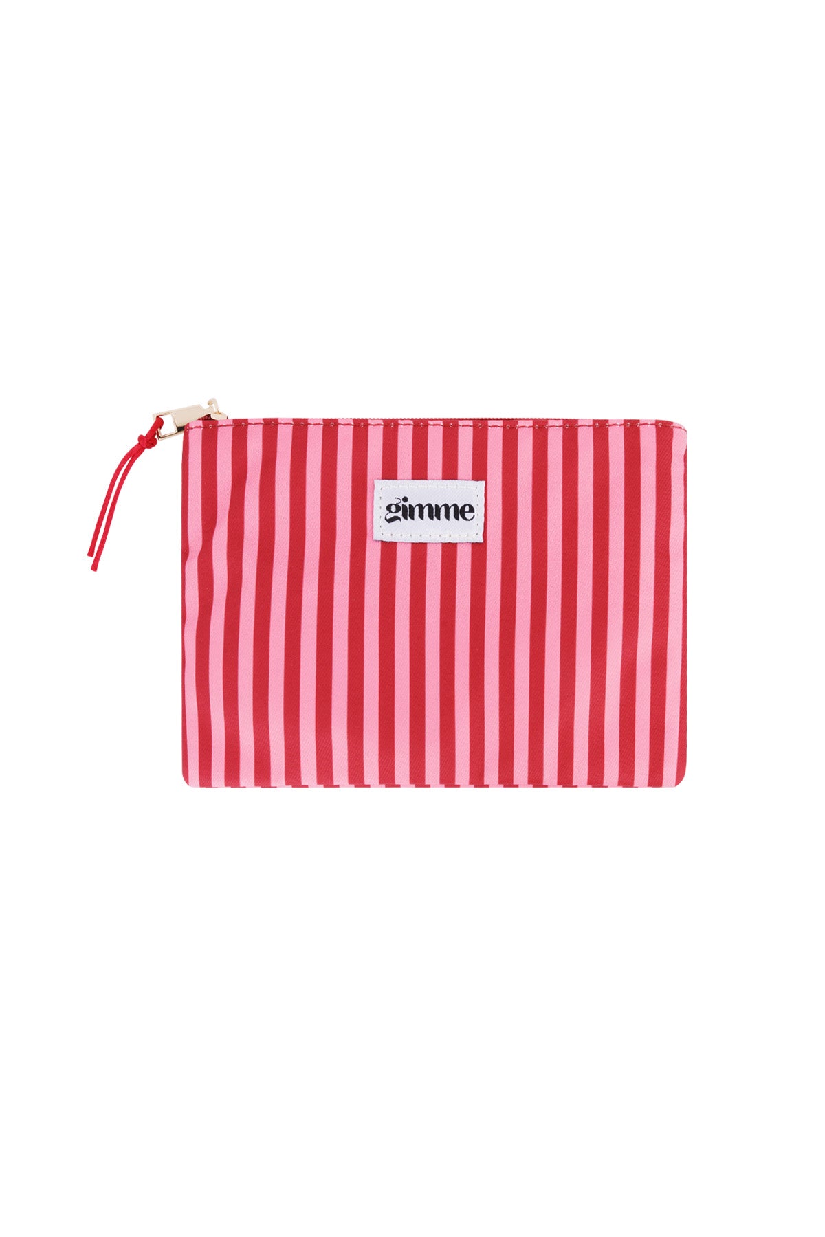 Borsa da toilette piatta a righe sottili - Rosa rosso