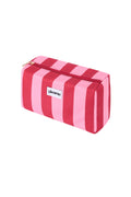 Beauty case a righe grandi - Rosa rosso