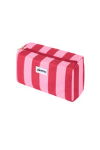 Beauty case a righe grandi - Rosa rosso