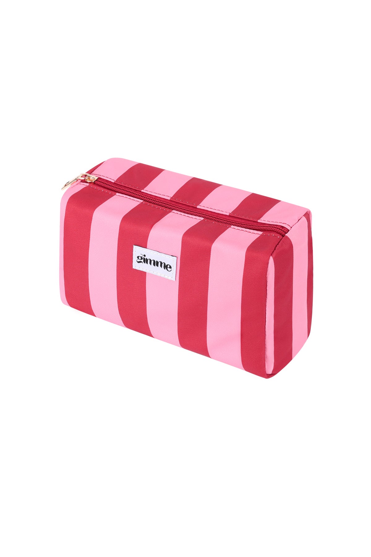 Beauty case a righe grandi - Rosa rosso