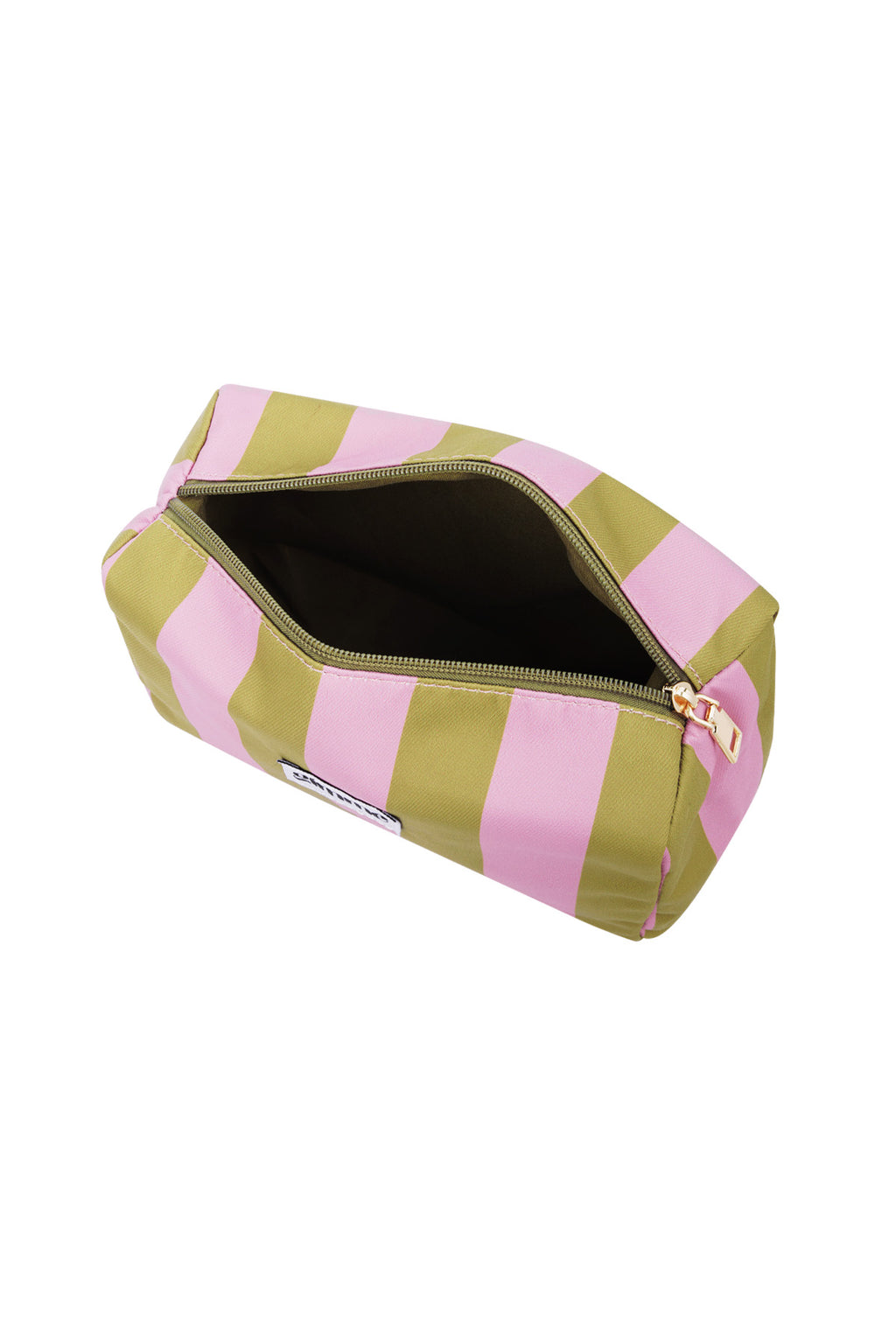 Borsa per il trucco a righe grandi - Rosa verde