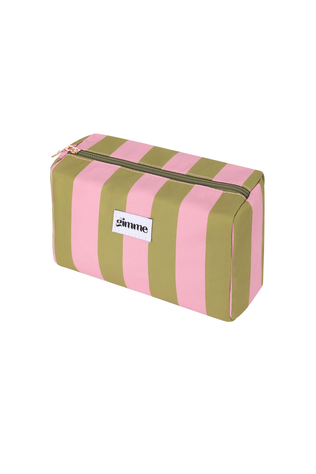 Borsa per il trucco a righe grandi - Rosa verde