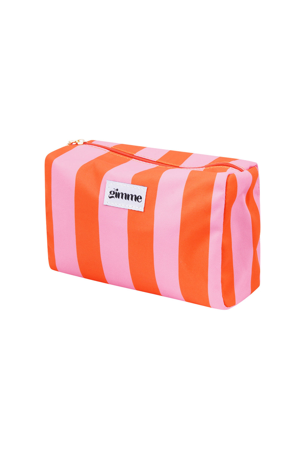 Borsa per il trucco a righe grandi - Arancione rosa