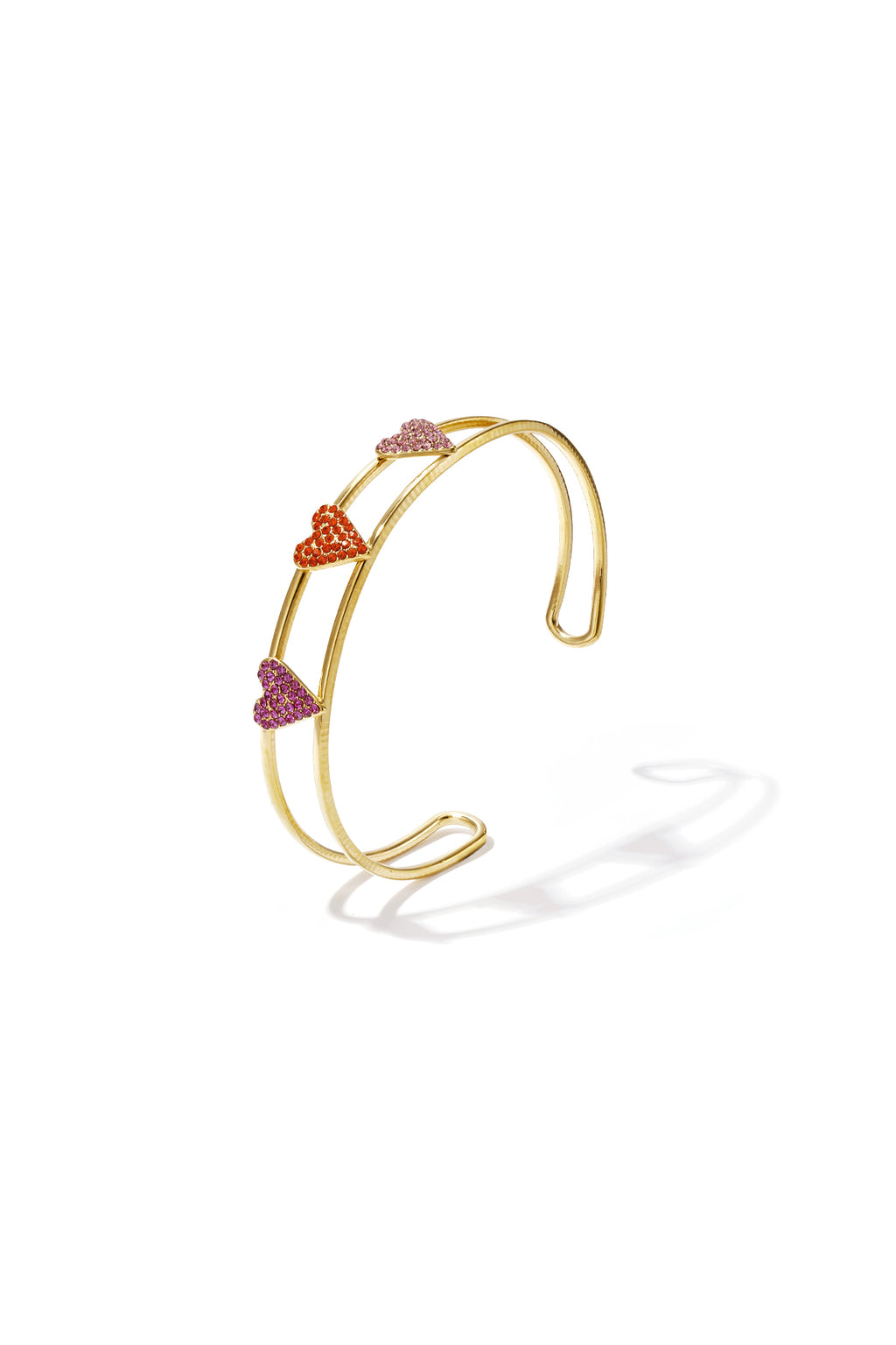 Bracciale con cuori di strass