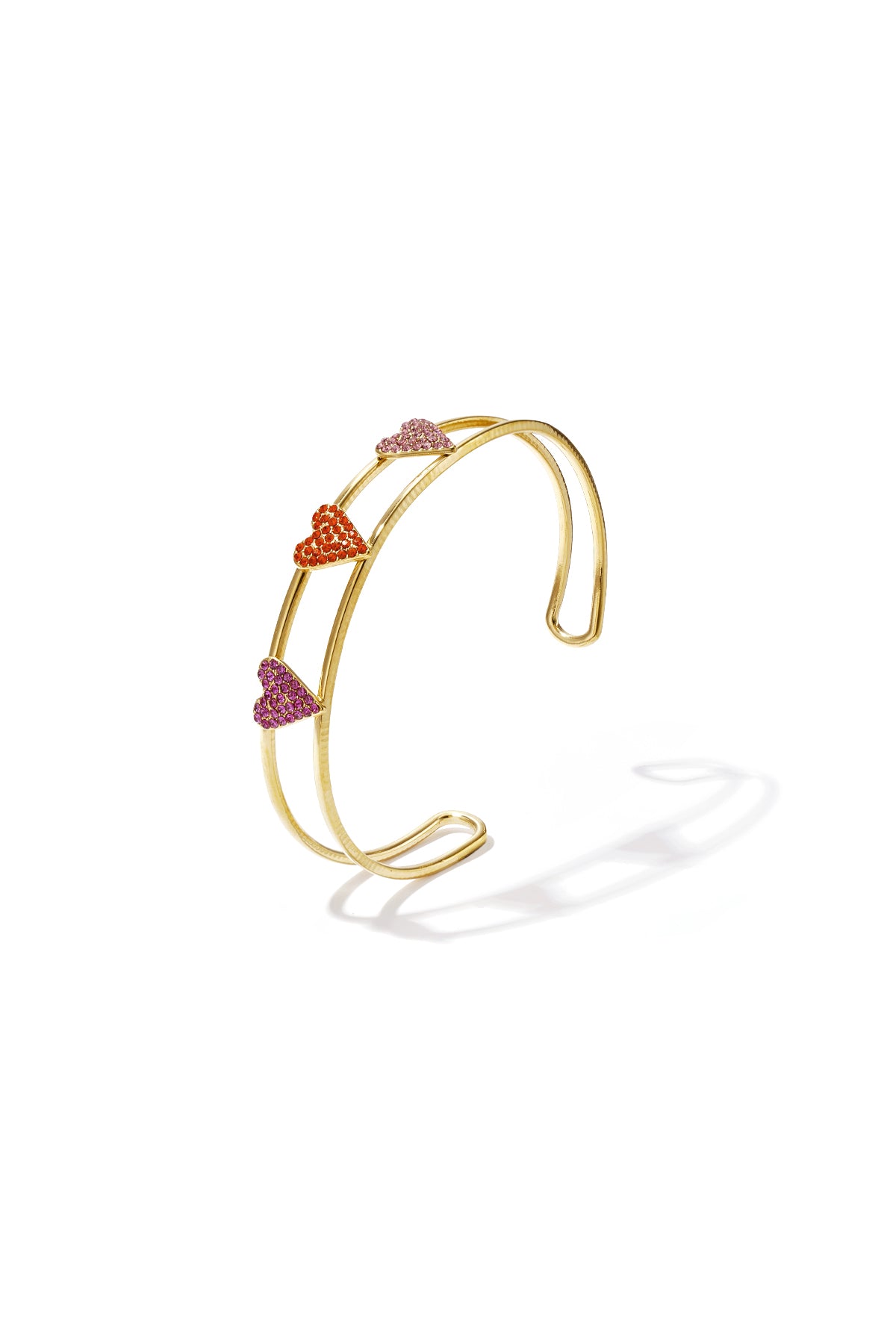 Bracciale con cuori di strass