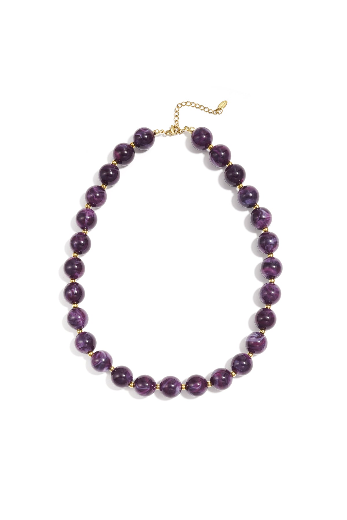 Collana di perline con perle dorate da 135 mm