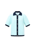 Cardigan in Fibra di Poliestere Intrecciata Donna Stile Casual Contrasto di Colori