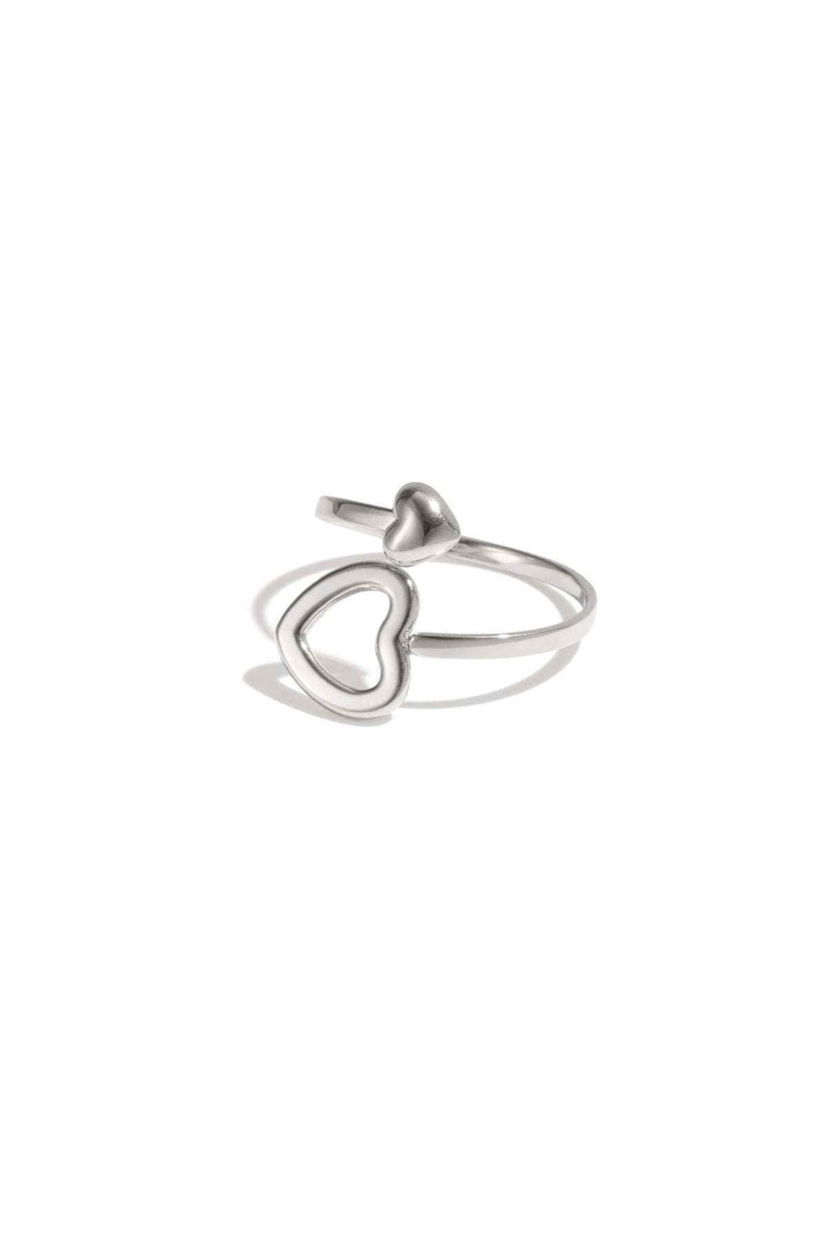 Anello con cuore aperto e chiuso